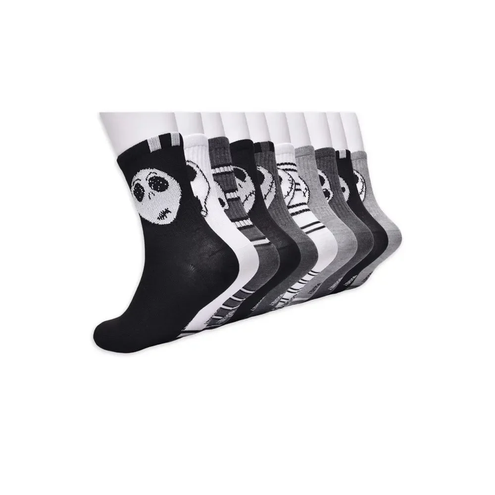 The Nightmare Before Christmas Women's Socks Crew White 10-Pack Sizes 4-10 D2 WB
